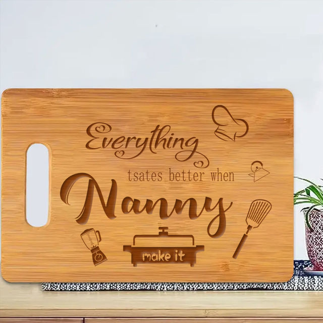 Picture of Personalized Cutting Board with Name - Custom Mama's Kitchen Gifts from Daughters - Best Mother's Day Gifts