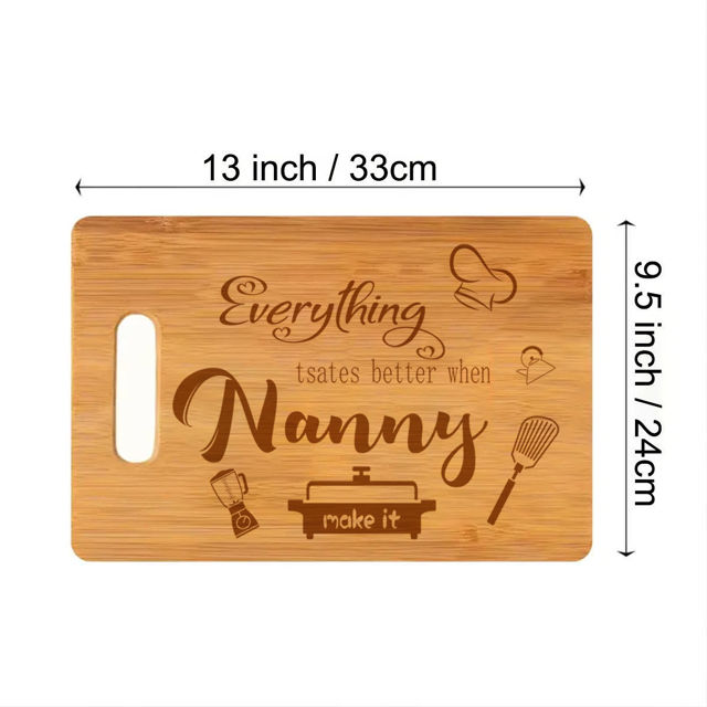 Picture of Personalized Cutting Board with Name - Custom Mama's Kitchen Gifts from Daughters - Best Mother's Day Gifts