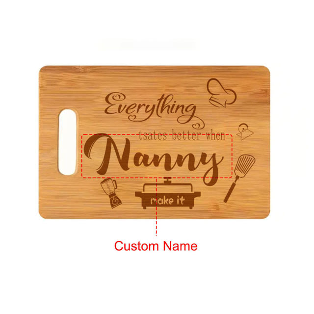 Picture of Personalized Cutting Board with Name - Custom Mama's Kitchen Gifts from Daughters - Best Mother's Day Gifts