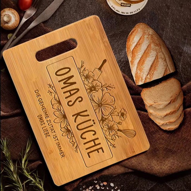 Picture of Personalized Cutting Board with Name and Text - Custom Mama's Kitchen Gifts from Daughters - Best Mother's Day Gifts for Mum and Grandma