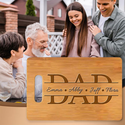 Picture of Personalized Family Name Cutting Board for Dad - Customized Dad Cutting Board - Best Personalized Birthday and Father's Day Gift for Dad and Man