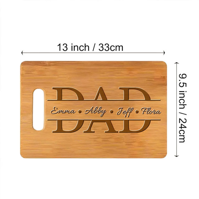 Picture of Personalized Family Name Cutting Board for Dad - Customized Dad Cutting Board - Best Personalized Birthday and Father's Day Gift for Dad and Man