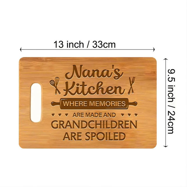 Picture of Personalized Name Cutting Board - Custom Name and Person Text Cutting Board - Birthday and Mother's Day Gift for Mum and Grandma