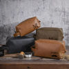 Picture of Custom Leather Toiletry Bag | Personalized Groomsmen Gifts | Travel Bag for Dad
