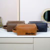 Picture of Custom Leather Toiletry Bag | Personalized Groomsmen Gifts | Travel Bag for Dad