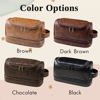 Picture of Custom Double Layer Leather Toiletry Bag | Personalized Groomsmen Gifts | Travel Bag For Dad