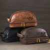 Picture of Custom Double Layer Leather Toiletry Bag for Men | Personalized Groomsmen Gifts | Gift for Father's Day