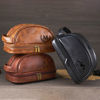 Picture of Custom Double Layer Leather Toiletry Bag for Men | Personalized Groomsmen Gifts | Gift for Father's Day