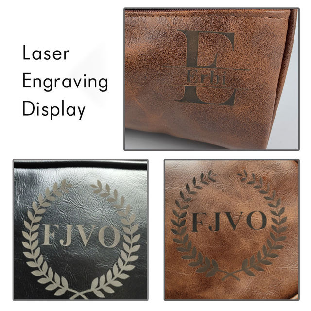 Picture of Custom Double Layer Leather Toiletry Bag for Men | Personalized Groomsmen Gifts | Gift for Father's Day
