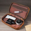 Picture of Custom Double Layer Leather Toiletry Bag for Men | Personalized Groomsmen Gifts | Gift for Father's Day