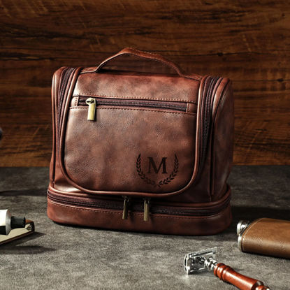 Picture of Custom Large Capacity Leather Toiletry Bag | Travel Bag For Men | Father's Day Gift