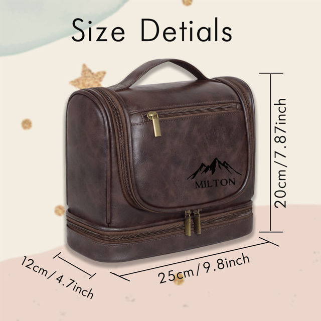Picture of Custom Large Capacity Leather Toiletry Bag | Travel Bag For Men | Father's Day Gift