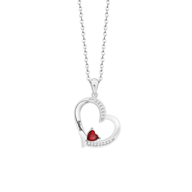 Picture of Personalized Heart Necklaces with Birthstone | Family Stainless Steel Necklace