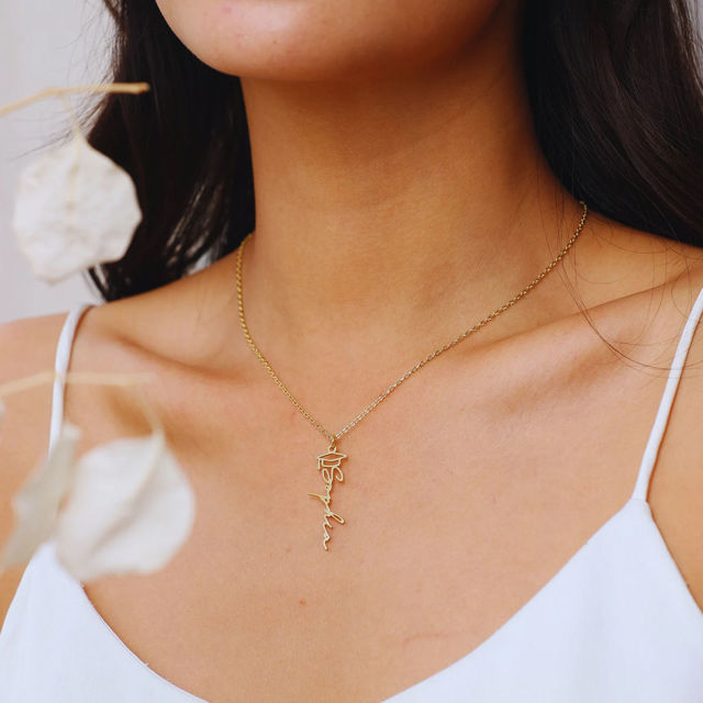 Picture of Custom Graduation Cap Name Necklace | Personalized Stainless Steel Necklace | Graduation Gift