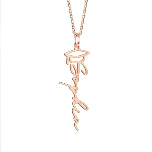 Picture of Custom Graduation Cap Name Necklace | Personalized Stainless Steel Necklace | Graduation Gift