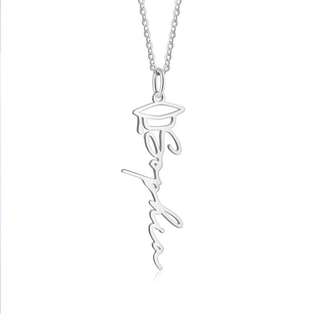 Picture of Custom Graduation Cap Name Necklace | Personalized Stainless Steel Necklace | Graduation Gift