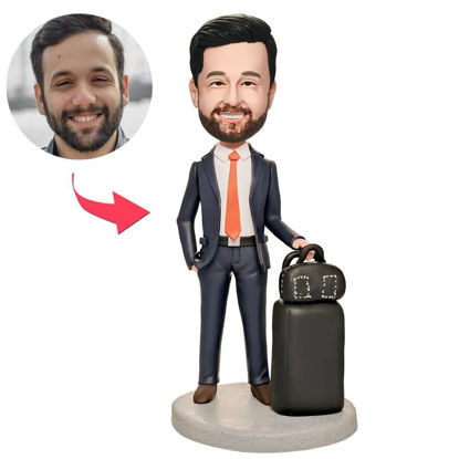 Picture of Custom Bobbleheads: World Traveler Executive| Personalized Bobbleheads for the Special Someone as a Unique Gift Idea｜Best Gift Idea for Birthday, Christmas, Thanksgiving etc.