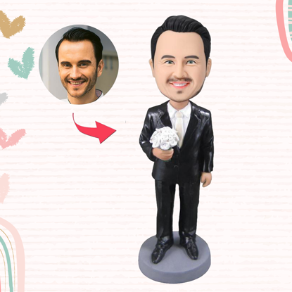 Picture of Custom Bobbleheads: Wedding Groomsmen | Personalized Bobbleheads for the Special Someone as a Unique Gift Idea｜Best Gift Idea for Birthday, Christmas, Thanksgiving etc.