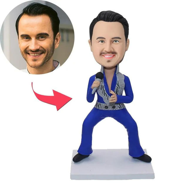 Picture of Custom Bobbleheads: Rock Singer| Personalized Bobbleheads for the Special Someone as a Unique Gift Idea｜Best Gift Idea for Birthday, Christmas, Thanksgiving etc.