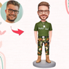 Afbeeldingen van Gepersonaliseerde bobbleheads: Vaderdagcadeau voor papa in camouflage | Gepersonaliseerde bobbleheads voor die ene speciale persoon als uniek cadeau-idee｜Het beste cadeau-idee voor verjaardagen, Kerstmis, Thanksgiving, etc.