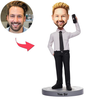 Picture of Custom Bobbleheads: Man On The Phone| Personalized Bobbleheads for the Special Someone as a Unique Gift Idea｜Best Gift Idea for Birthday, Christmas, Thanksgiving etc.
