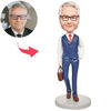 Picture of Custom Bobbleheads: Business men's suit briefcase| Personalized Bobbleheads for the Special Someone as a Unique Gift Idea｜Best Gift Idea for Birthday, Christmas, Thanksgiving etc.