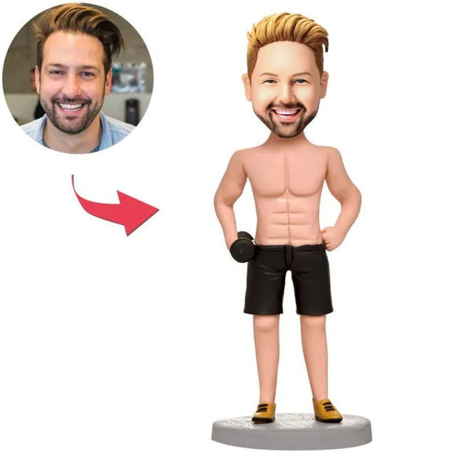 Picture of Custom Bobbleheads: Fitness Man | Personalized Bobbleheads for the Special Someone as a Unique Gift Idea｜Best Gift Idea for Birthday, Christmas, Thanksgiving etc.