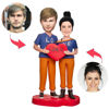 Picture of Custom Bobbleheads: A Couple Dressed in LOVE Bobbleheads | Personalized Bobbleheads for the Special Someone as a Unique Gift Idea｜Best Gift Idea for Birthday, Christmas, Thanksgiving etc.