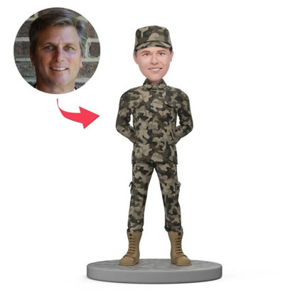 Picture of Custom Bobbleheads: Army Soldier in Uniform | Personalized Bobbleheads for the Special Someone as a Unique Gift Idea｜Best Gift Idea for Birthday, Christmas, Thanksgiving etc.