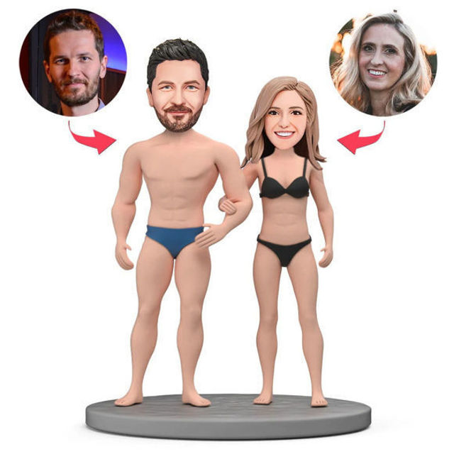 Picture of Custom Bobbleheads: Bikini Couple | Personalized Bobbleheads for the Special Someone as a Unique Gift Idea｜Best Gift Idea for Birthday, Christmas, Thanksgiving etc.