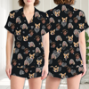 Picture of Custom Face Pajamas Full Set with Short Sleeves - Personalised Unisex Pajama Set for Couple