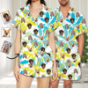 Picture of Custom Face Summer Pajamas Full Set - Short Sleeves Pajama - Personalized Unisex Pajama Set