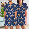 Picture of Custom Full Set Summer Pajamas with Short Sleeves - Personalised Pajama Set with Face