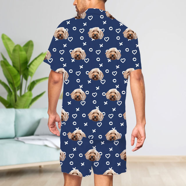 Picture of Custom Full Set Summer Pajamas with Short Sleeves - Personalised Pajama Set with Face