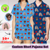 Picture of Custom Short Sleeves Face Pajamas Full Set - Personalised Unisex Summer Pajama Set - Nice Birthday Gift
