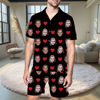 Picture of Custom Short Sleeves Face Pajamas Full Set - Personalised Unisex Summer Pajama Set - Nice Birthday Gift