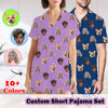 Picture of Custom Short Sleeves Face Pajamas Full Set - Personalised Unisex Summer Pajamas - Nice Birthday Gift