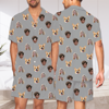 Picture of Custom Short Sleeves Face Pajamas Full Set - Personalised Unisex Summer Pajamas - Nice Birthday Gift