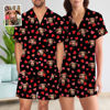 Picture of Custom Summer Pajamas Full Sets with Short Sleeves & Faces - Personalised Unisex Pajama Set as Gift