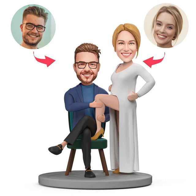 Picture of Custom Bobbleheads: Valentines Gift Pregnant Woman | Personalized Bobbleheads for the Special Someone as a Unique Gift Idea｜Best Gift Idea for Birthday, Christmas, Thanksgiving etc.