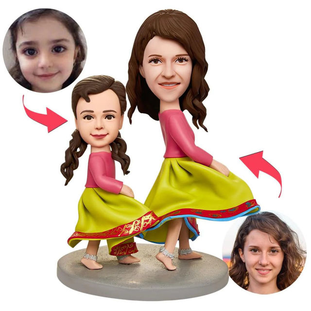 Picture of Custom Bobbleheads: With Daughter Dance | Personalized Bobbleheads for the Special Someone as a Unique Gift Idea｜Best Gift Idea for Birthday, Christmas, Thanksgiving etc.