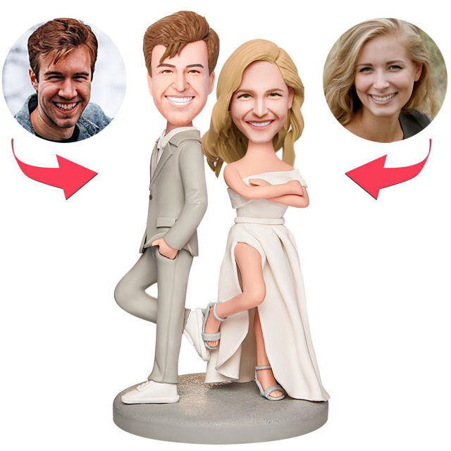 Picture of Custom Bobbleheads: Wedding Gift Husband and Wife Partner Bobbleheads  | Personalized Bobbleheads for the Special Someone as a Unique Gift Idea｜Best Gift Idea for Birthday, Christmas, Thanksgiving etc.