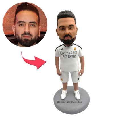 Picture of Custom Bobbleheads:  Football Player in White Uniform | Personalized Bobbleheads for the Special Someone as a Unique Gift Idea｜Best Gift Idea for Birthday, Christmas, Thanksgiving etc.