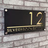 Picture of Custom House Sign with solar light - 3D Laser Acrylic Door Number Sign Plaque - Housewarming Gift