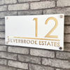 Picture of Custom House Sign with solar light - 3D Laser Acrylic Door Number Sign Plaque - Housewarming Gift