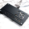 Picture of Custom House Sign with solar light - 3D Laser Acrylic Door Number Sign Plaque - Housewarming Gift