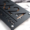 Picture of Custom House Sign with solar light - 3D Laser Acrylic Door Number Sign Plaque - Housewarming Gift