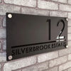 Picture of Custom House Sign with solar light - 3D Laser Acrylic Door Number Sign Plaque - Housewarming Gift