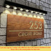 Picture of Custom Waterproof Wooden House Sign with Solar Light - Personalised Engraved Door Number Sign Plaque - Custom Door Sign