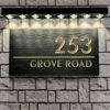 Picture of Custom Waterproof Wooden House Sign with Solar Light - Personalised Engraved Door Number Sign Plaque - Custom Door Sign